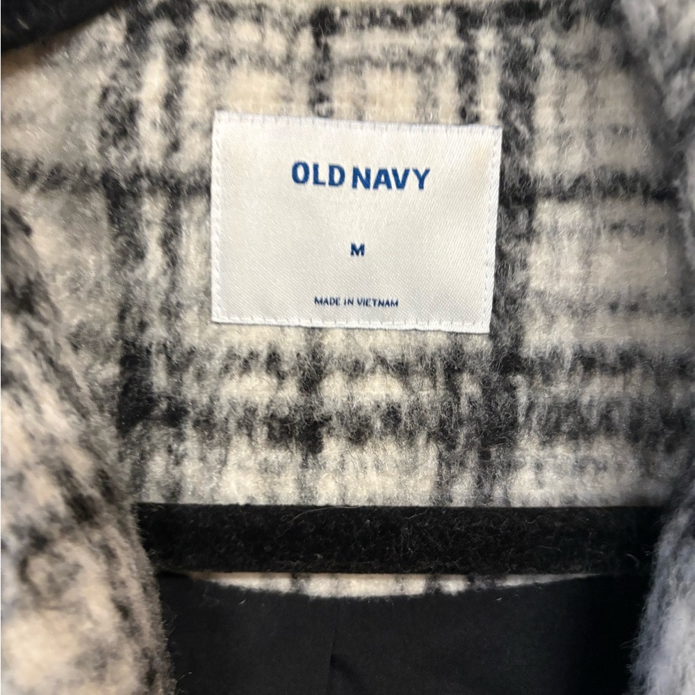 Old Navy Black and White Trench Coat